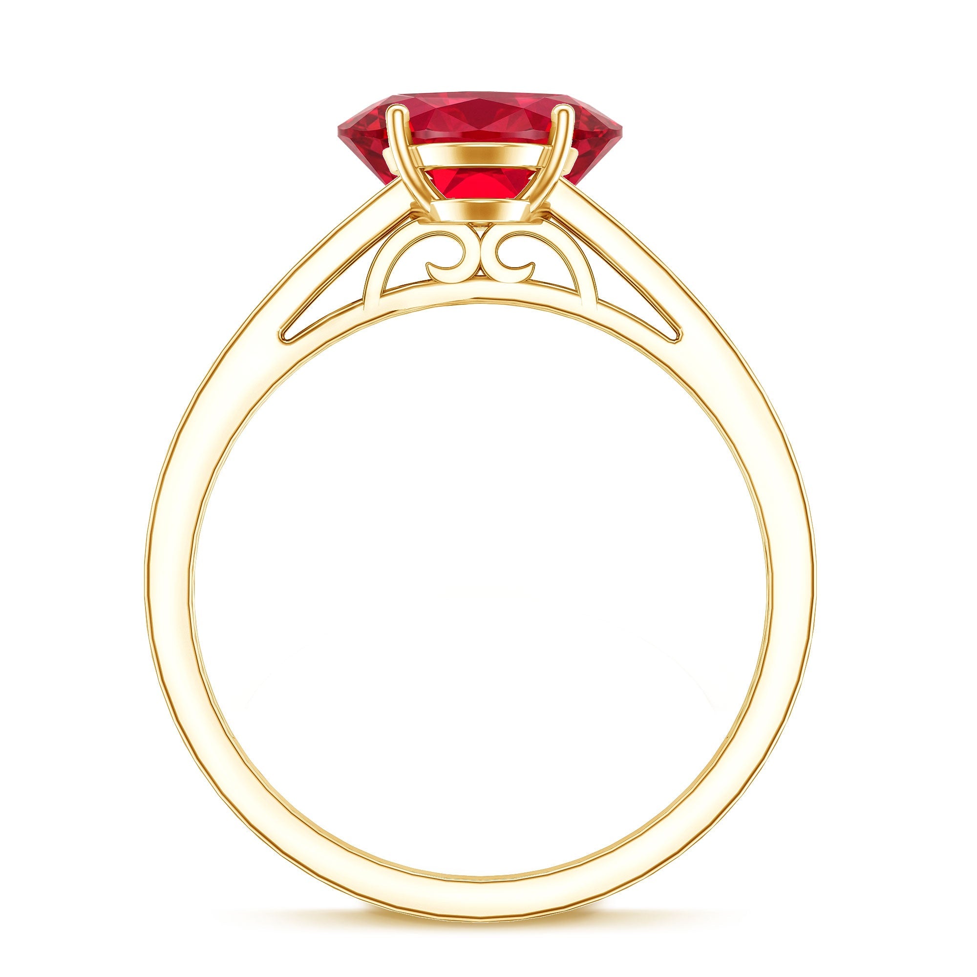 Lab Grown Ruby Ring – 1.5 Carat Oval Ruby Engagement Ring With Diamond Side Stones