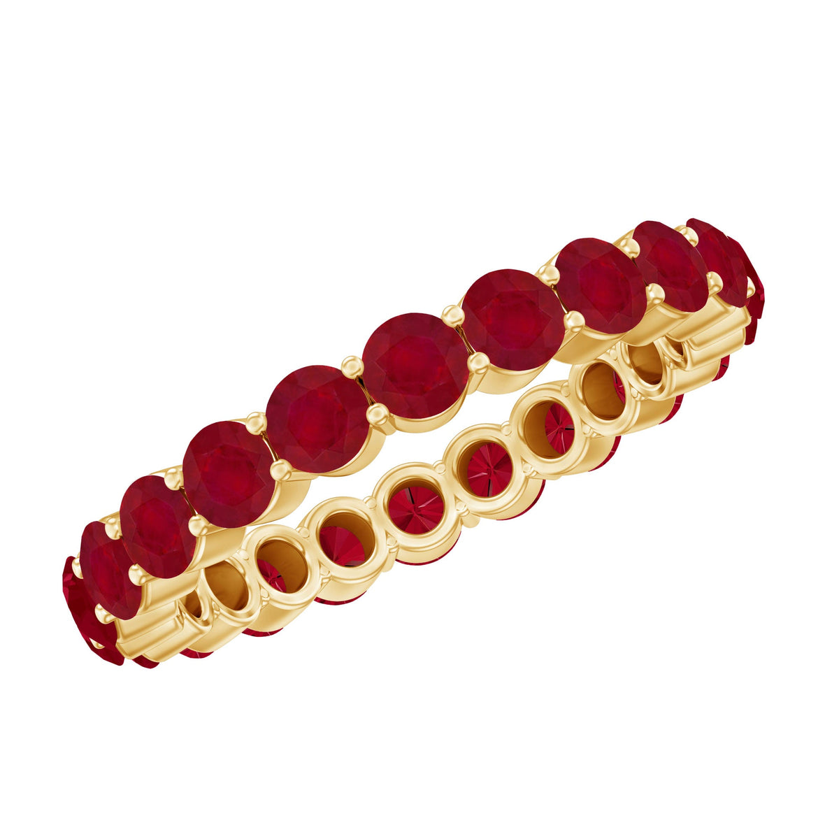 Ruby Eternity Ring – 3MM Full Eternity Band with AAA Quality Rubies