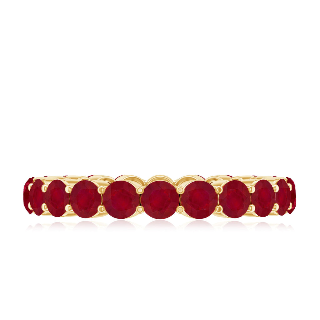 Ruby Eternity Ring – 3MM Full Eternity Band with AAA Quality Rubies