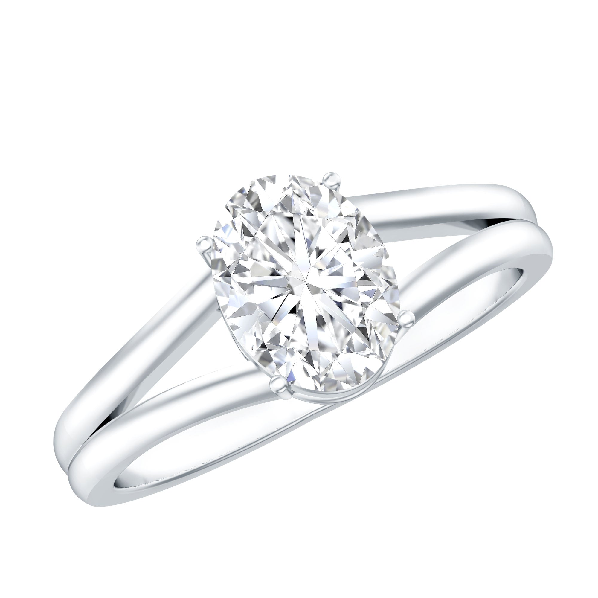 Oval Moissanite Engagement Ring – 1 Carat Solitaire With Certificate