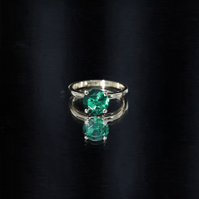 Lab Grown Emerald Ring – 2 Carat Solitaire Engagement Ring With AAAA Quality