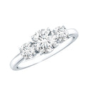 Moissanite Engagement Ring - Certified Three Stone Round Cut Trilogy Ring