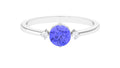 Tanzanite Promise Ring – AAA Grade Blue Gemstone With Diamond Accents | Rosec Jewels