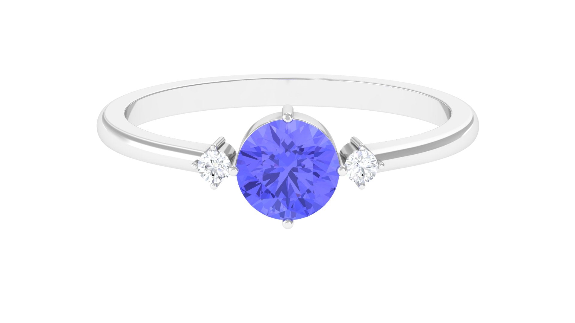 Tanzanite Promise Ring – AAA Grade Blue Gemstone With Diamond Accents | Rosec Jewels