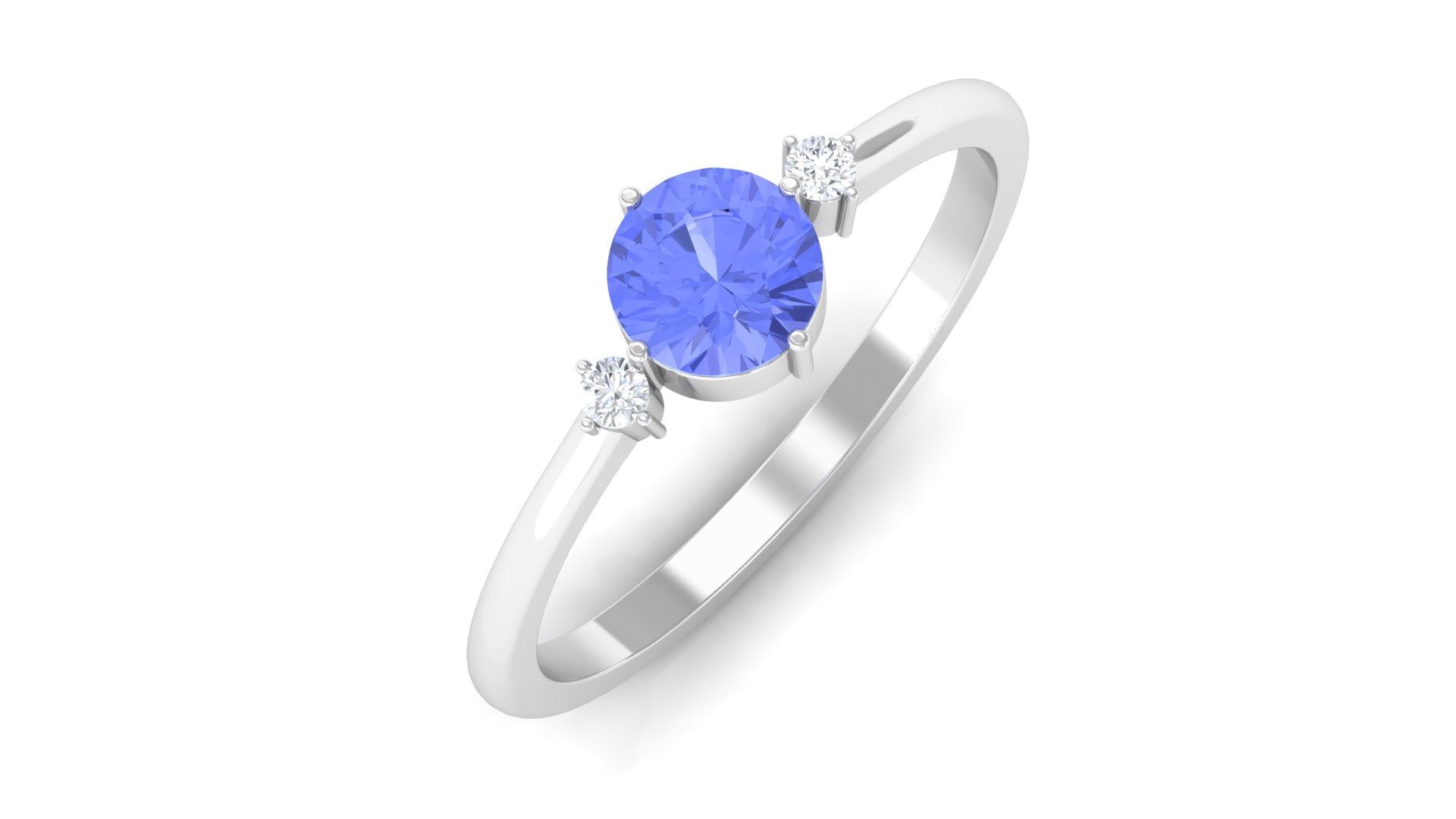 Tanzanite Promise Ring – AAA Grade Blue Gemstone With Diamond Accents | Rosec Jewels