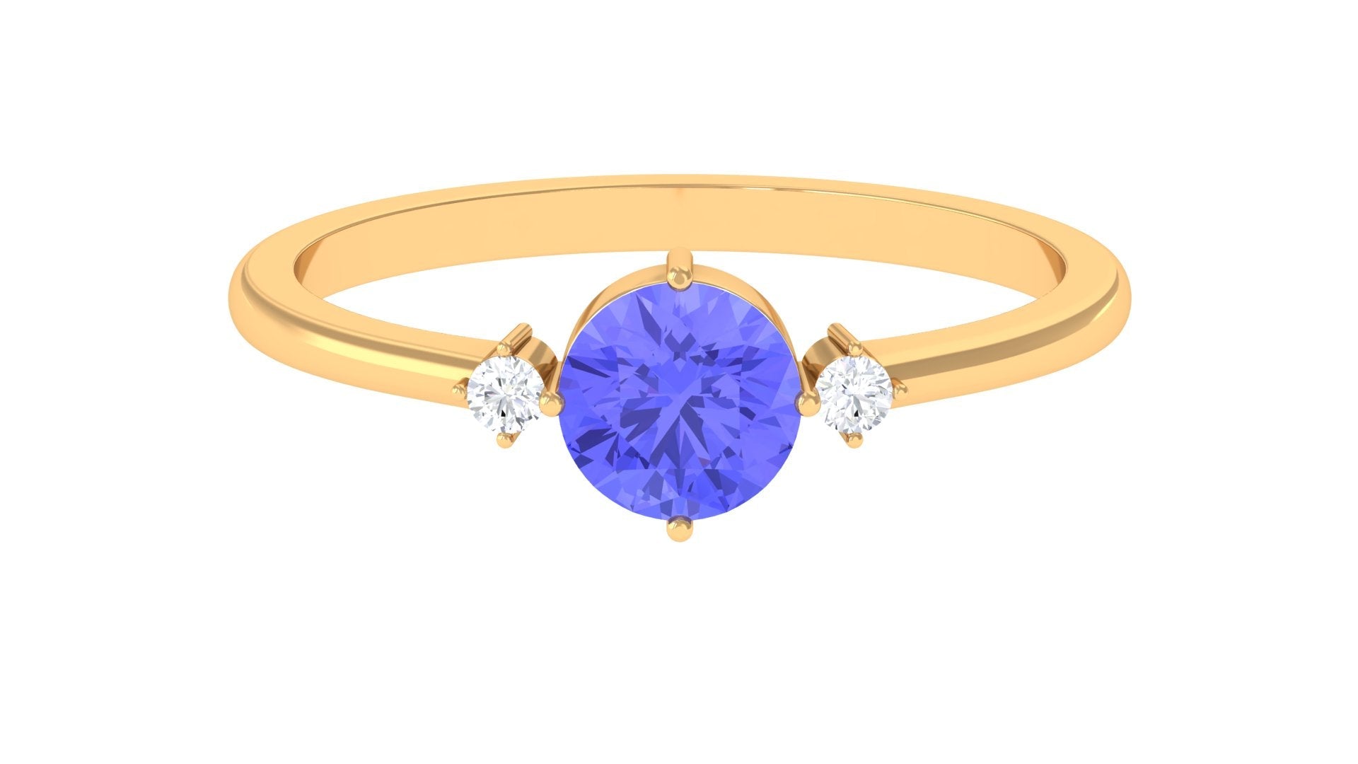 Tanzanite Promise Ring – AAA Grade Blue Gemstone With Diamond Accents | Rosec Jewels