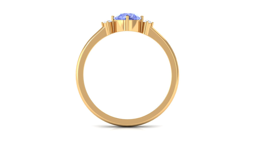 Tanzanite Promise Ring – AAA Grade Blue Gemstone With Diamond Accents | Rosec Jewels