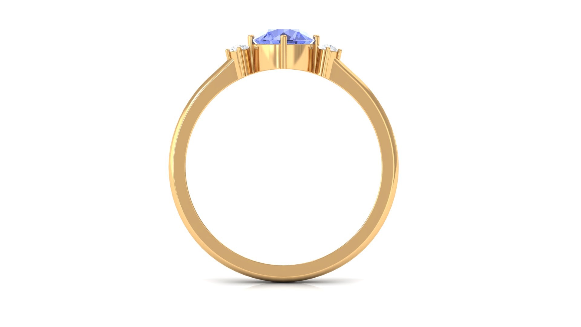 Tanzanite Promise Ring – AAA Grade Blue Gemstone With Diamond Accents | Rosec Jewels