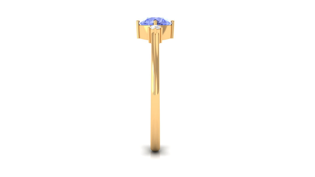 Tanzanite Promise Ring – AAA Grade Blue Gemstone With Diamond Accents | Rosec Jewels