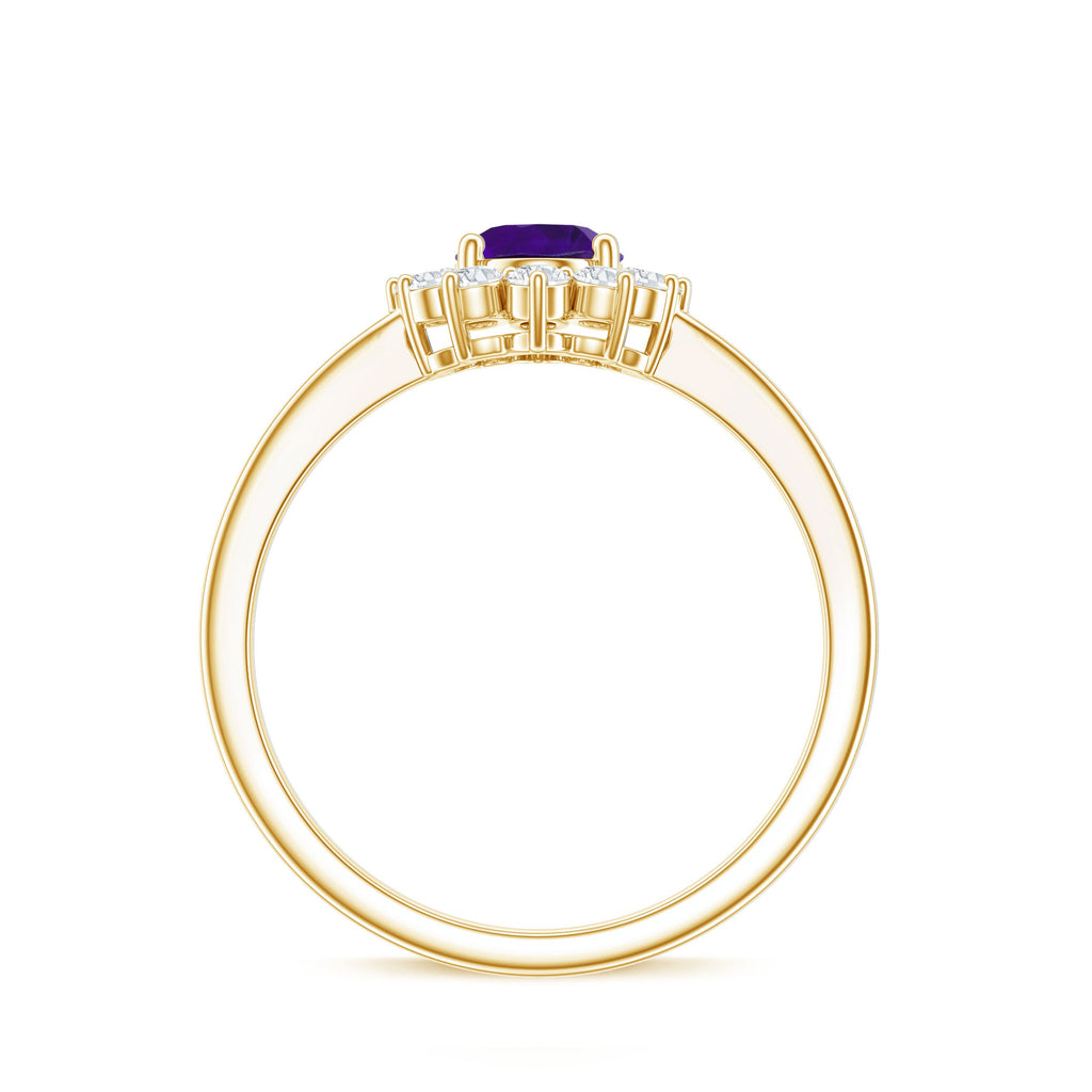 1.5 CT Princess Diana Inspired Amethyst Engagement Ring Diamond Halo
