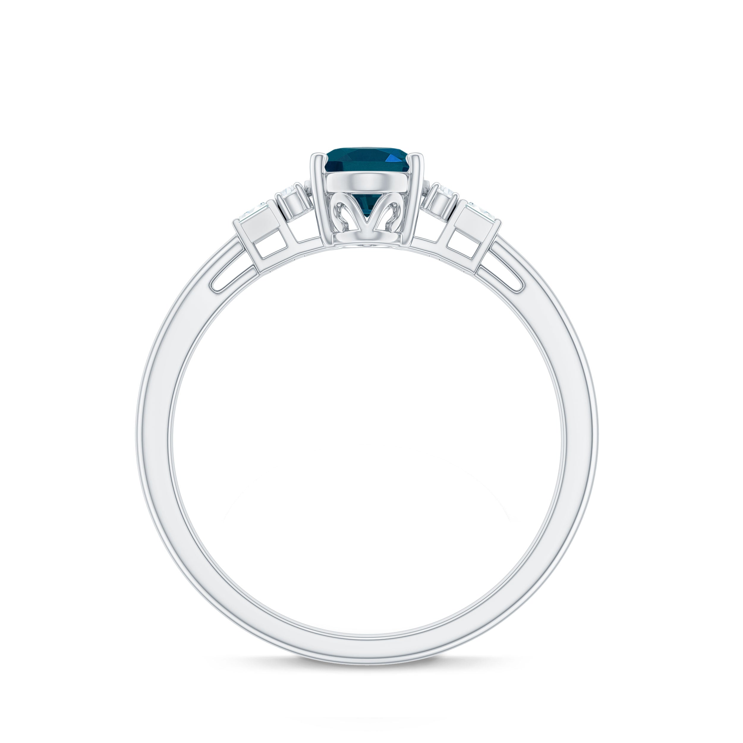 Oval Shaped London Blue Topaz Engagement Ring with Certificate