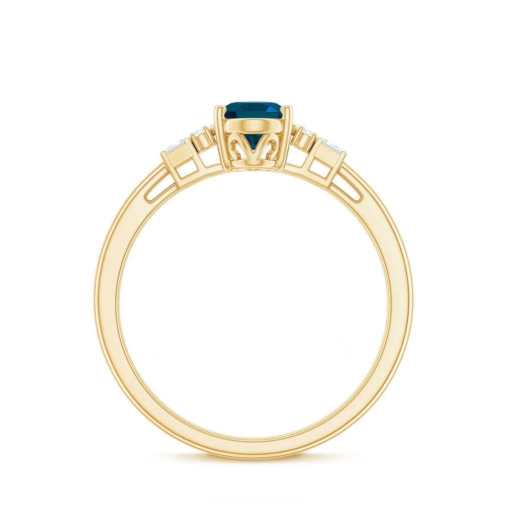 Oval Shaped London Blue Topaz Engagement Ring with Certificate
