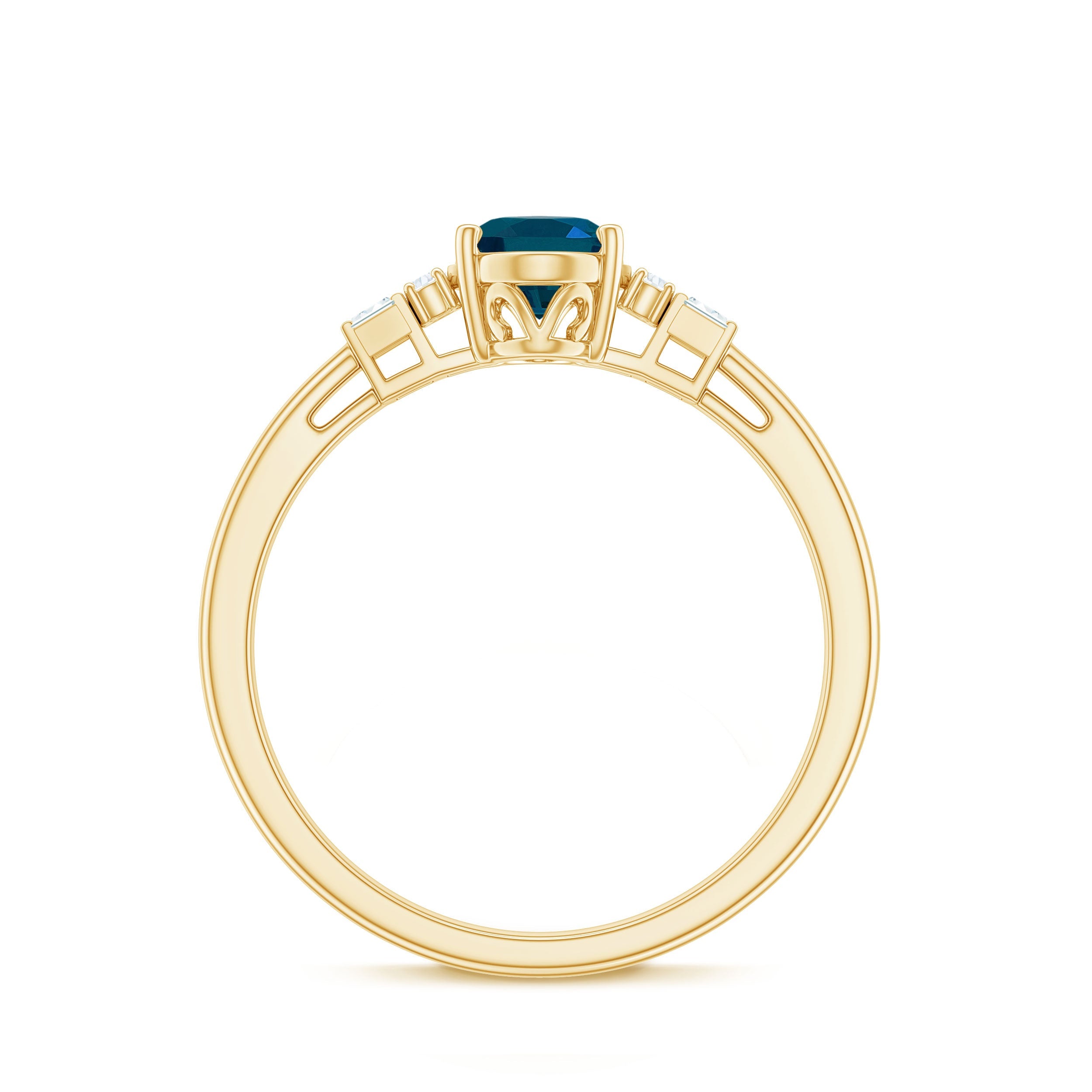 Oval Shaped London Blue Topaz Engagement Ring with Certificate