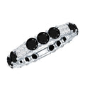 Real Black Spinel Diamond Eternity Ring for Anniversary