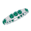 Emerald Diamond Eternity Band – Lab Grown Emerald Ring With Diamond Accents