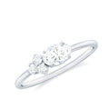 Moissanite Promise Ring – Oval & Round Stones, Minimal Lightweight Band