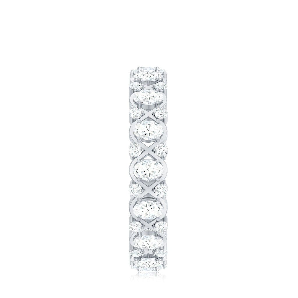 Half Eternity Style Moissanite Infinity Wedding Band