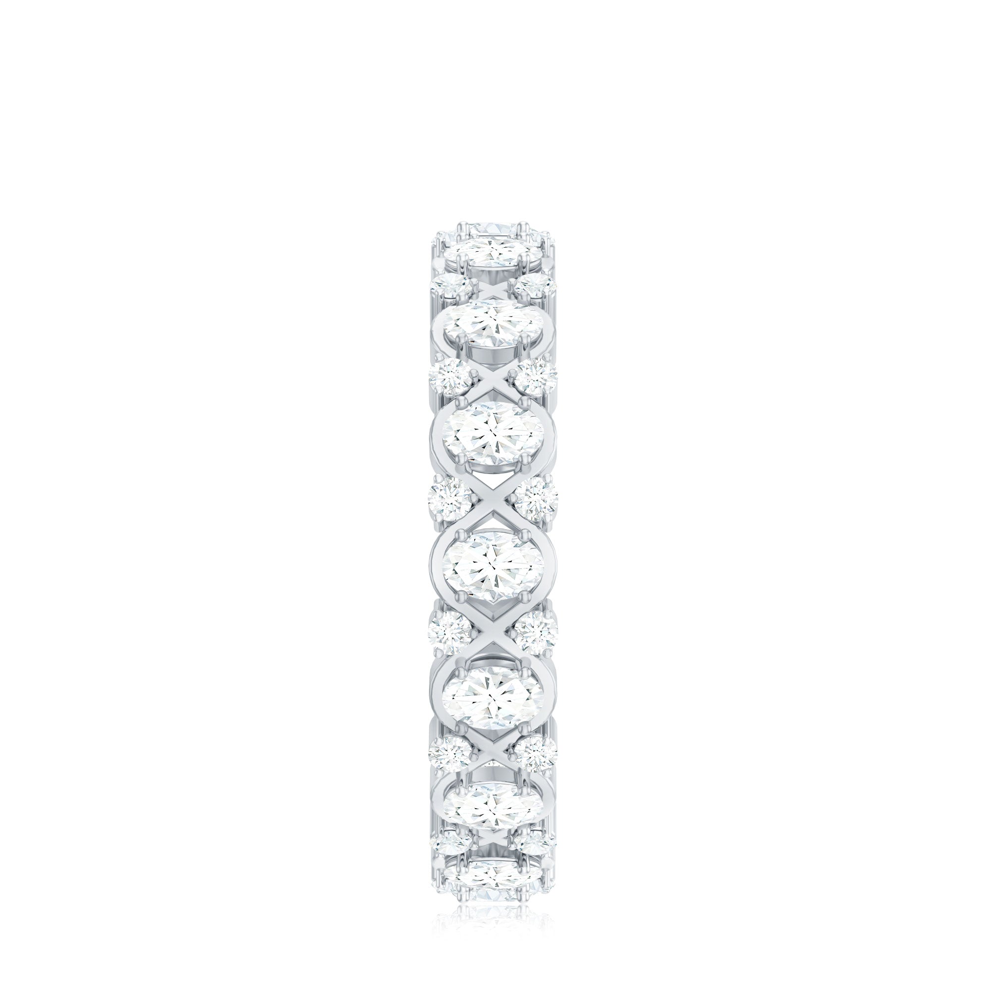 Half Eternity Style Moissanite Infinity Wedding Band