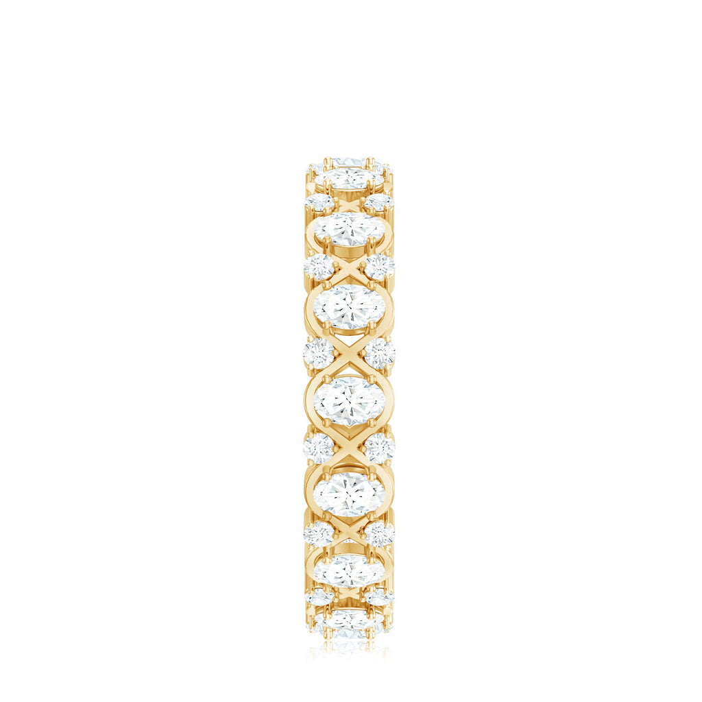 Half Eternity Style Moissanite Infinity Wedding Band