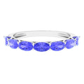 Oval Tanzanite Ring – East West Eternity Band With Blue Violet Gemstones