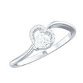 Moissanite Promise Ring - Heart Shaped 5MM D-VS1 Stone with Twisted Band