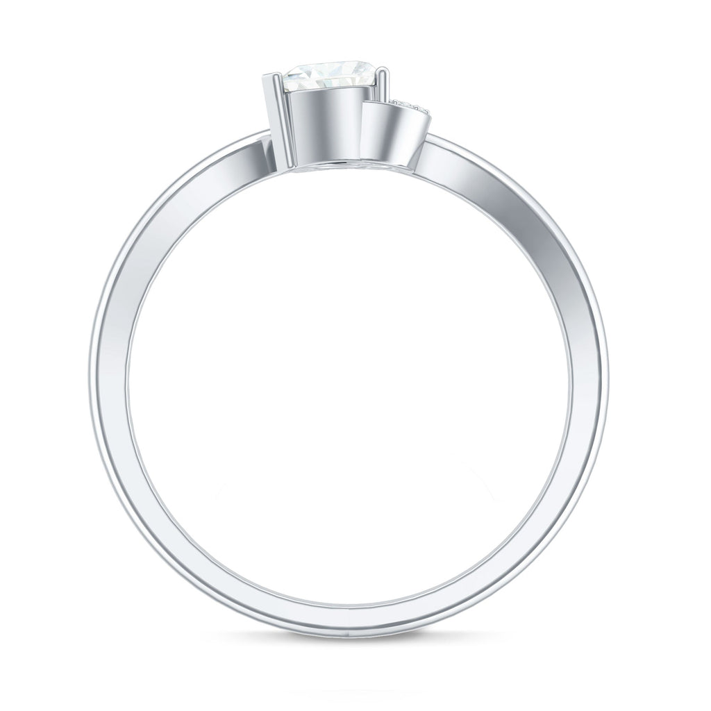 Moissanite Promise Ring - Heart Shaped 5MM D-VS1 Stone with Twisted Band
