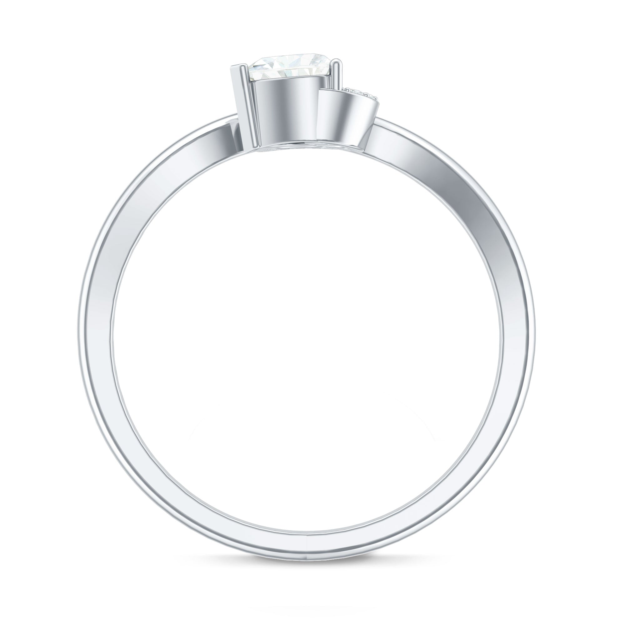 Moissanite Promise Ring - Heart Shaped 5MM D-VS1 Stone with Twisted Band