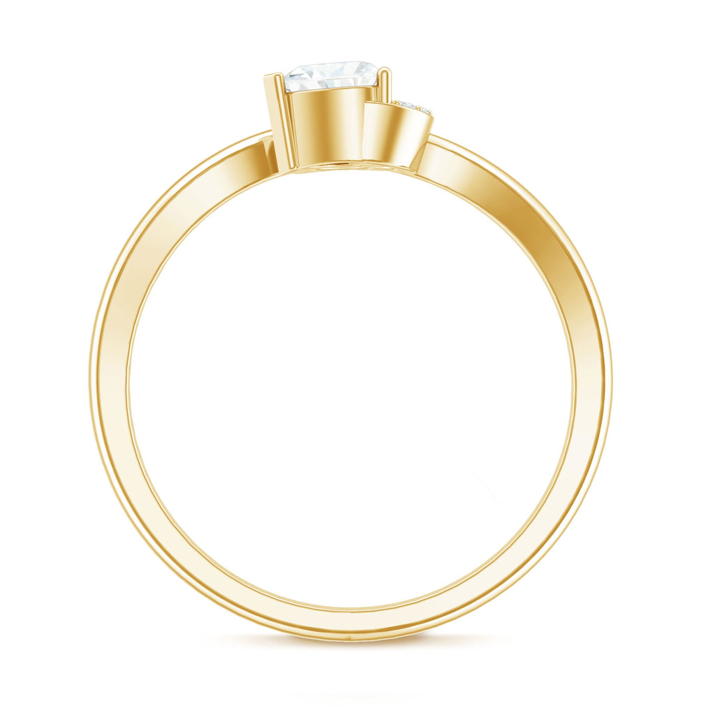 Moissanite Promise Ring - Heart Shaped 5MM D-VS1 Stone with Twisted Band