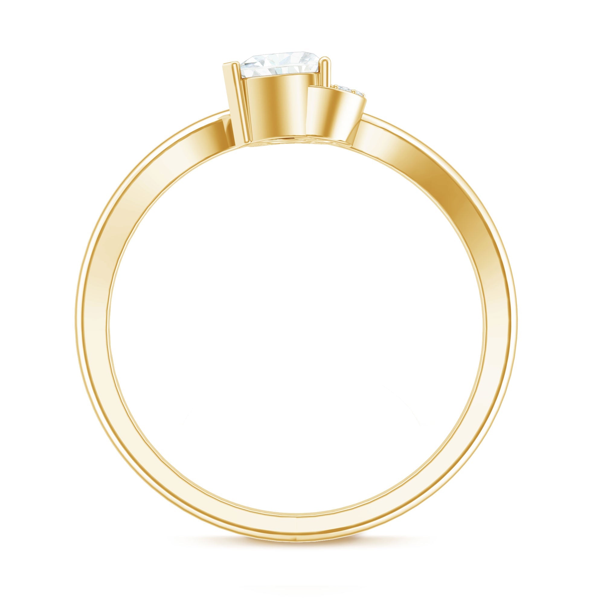 Moissanite Promise Ring - Heart Shaped 5MM D-VS1 Stone with Twisted Band