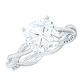 3 Carat Moissanite Cushion Cut Hidden Halo Engagement Rings