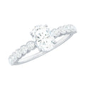 Oval Cut Moissanite Ring – Elongated Oval Engagement Band with Side Stones