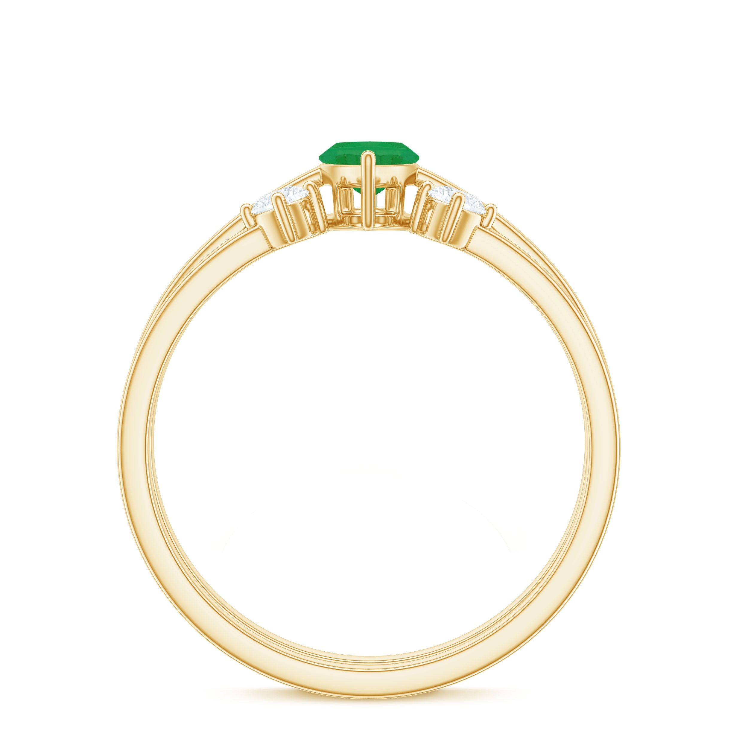 Emerald Promise Ring Marquise Emerald Ring Set With Diamond Cuff - AAA Quality