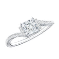Princess Cut Moissanite Ring | Modern Bypass Engagement Ring for Women