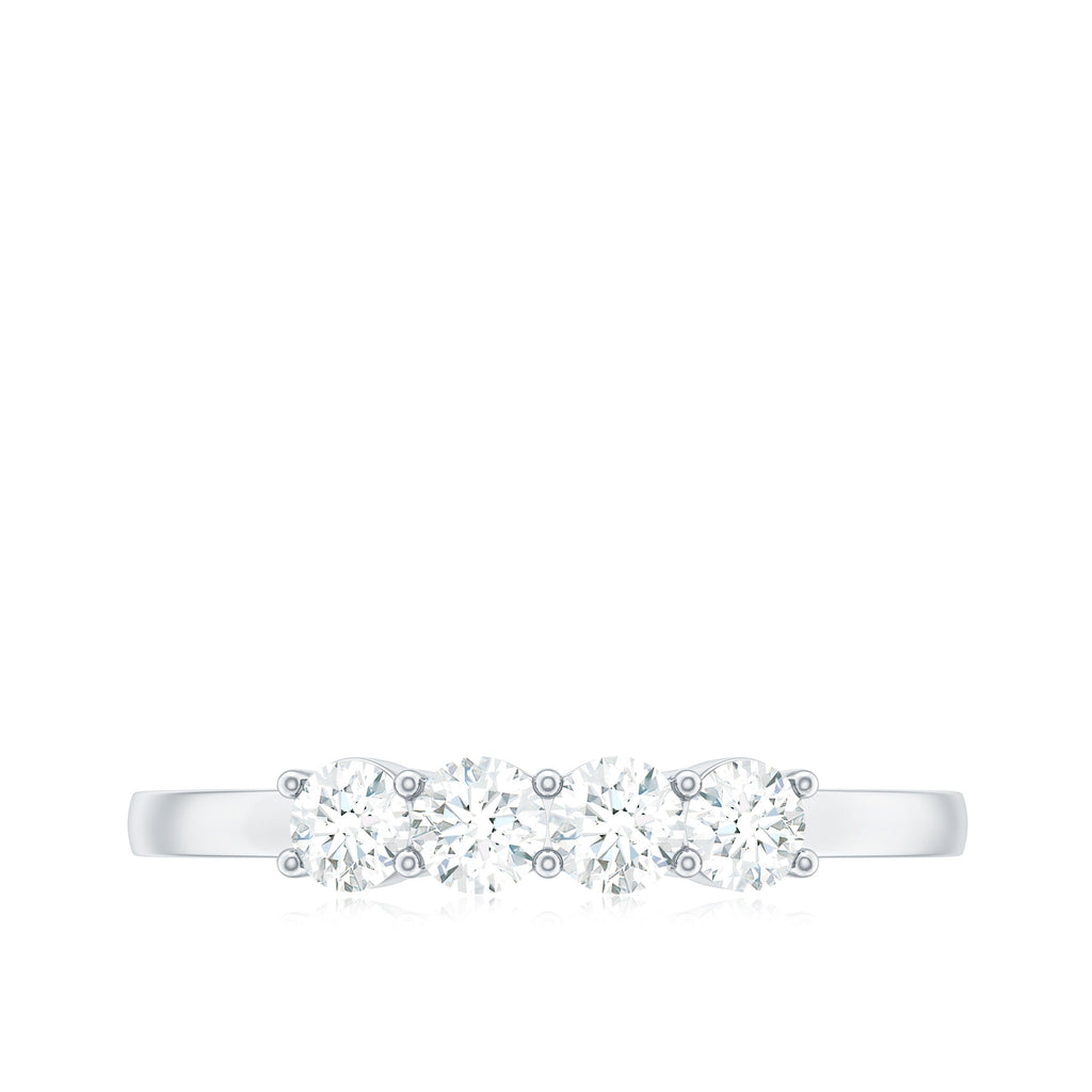 Certified Moissanite 4 Stone Stackable Anniversary Ring