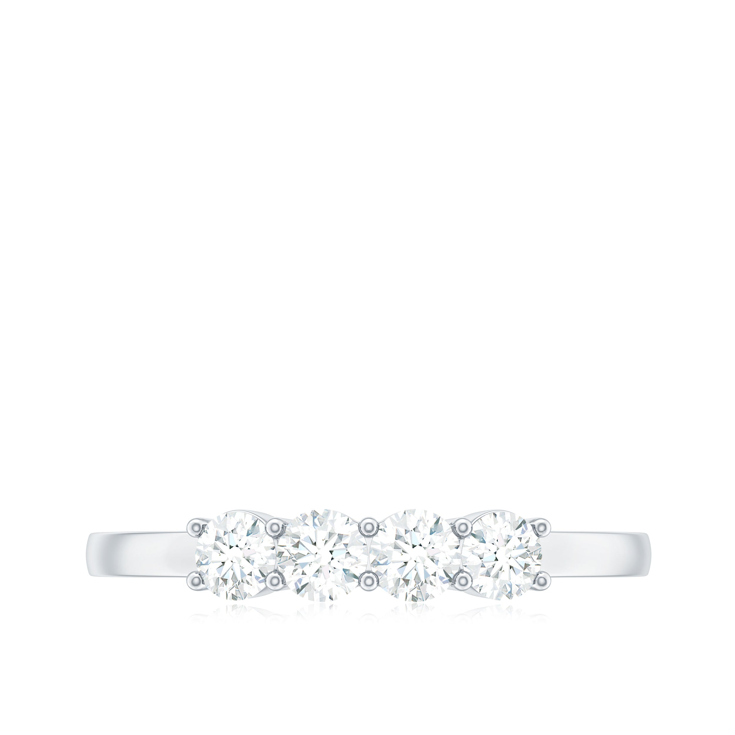 Certified Moissanite 4 Stone Stackable Anniversary Ring