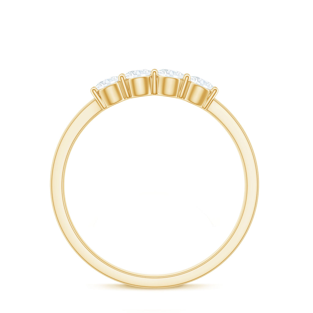 Certified Moissanite 4 Stone Stackable Anniversary Ring