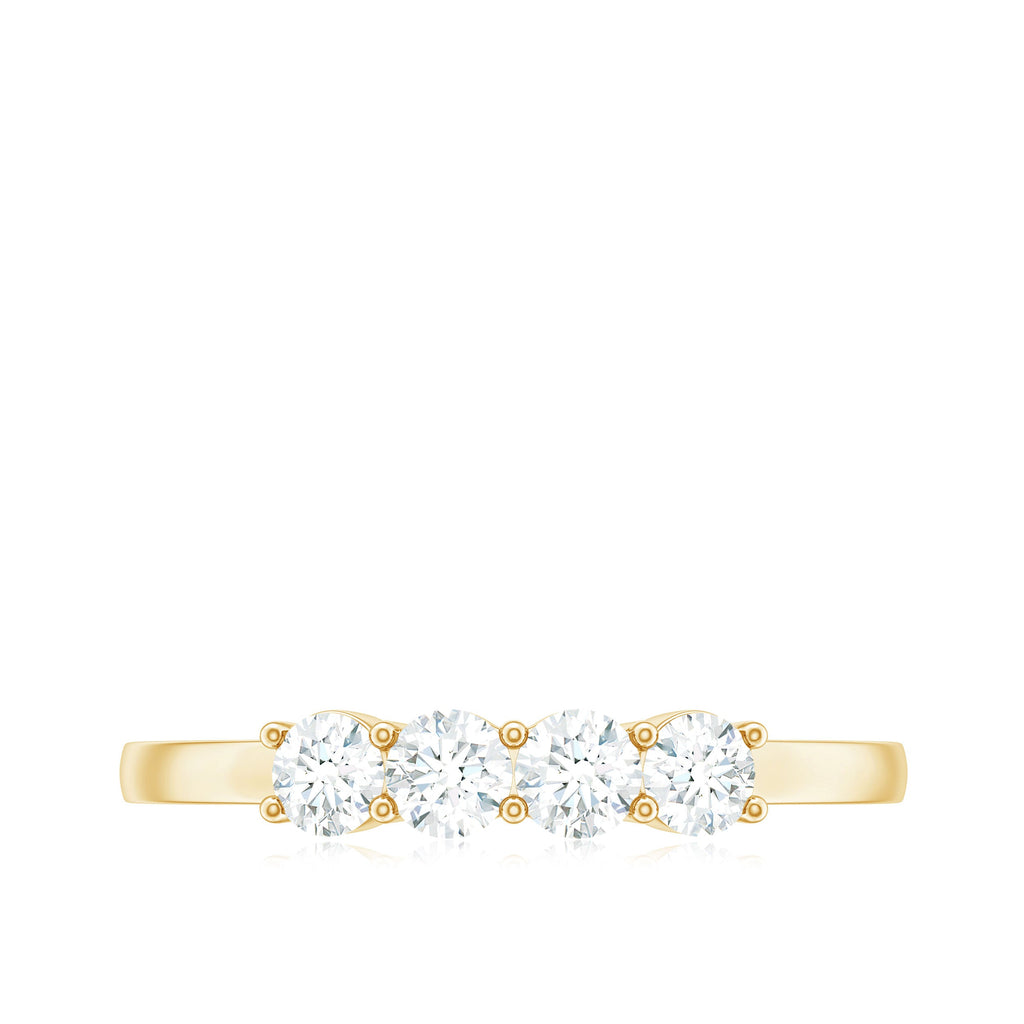 Certified Moissanite 4 Stone Stackable Anniversary Ring