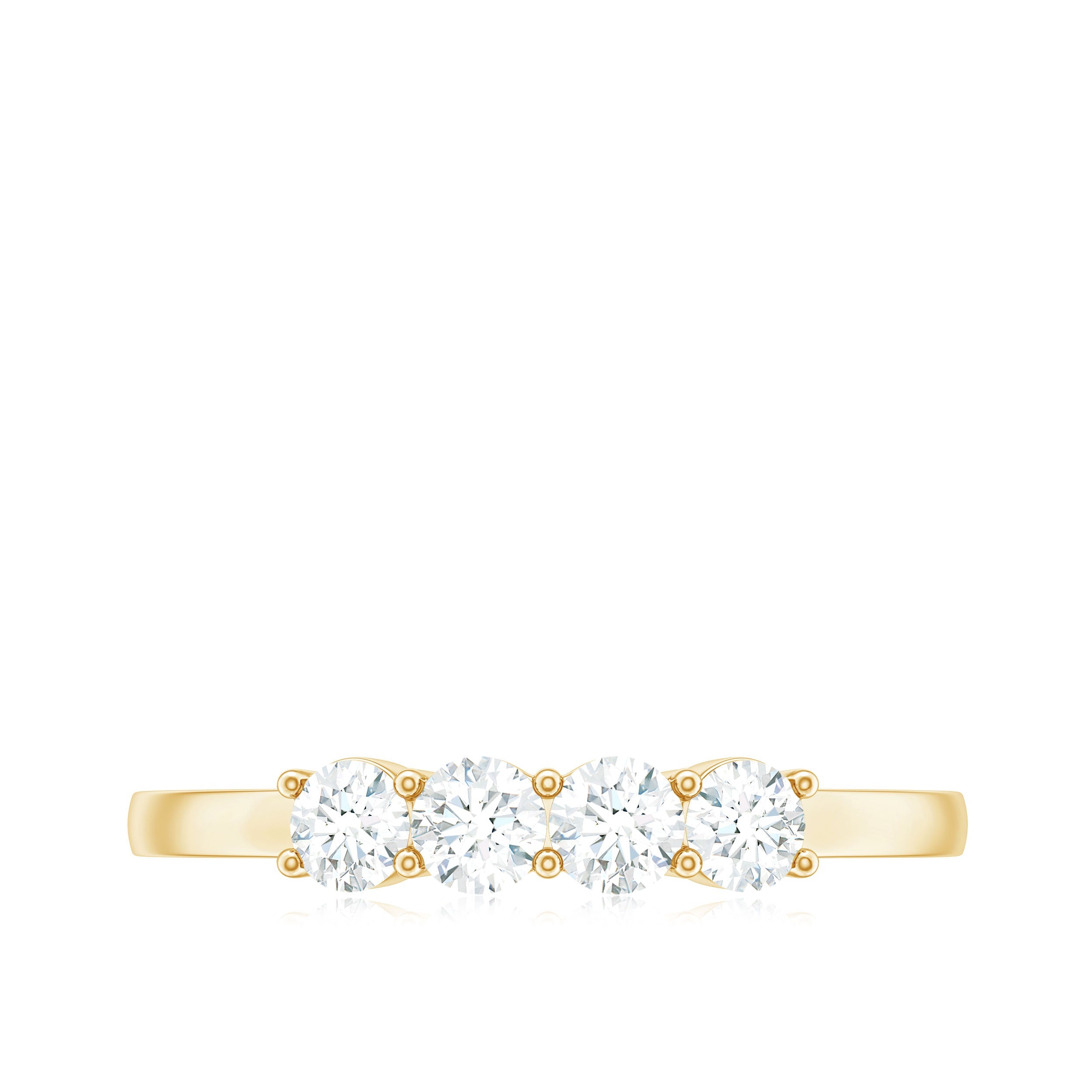 Certified Moissanite 4 Stone Stackable Anniversary Ring