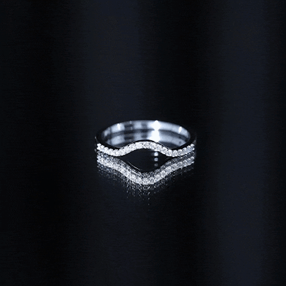 Diamond Ring Enhancer – Curved Diamond Band with Round Brilliant Cut Diamonds
