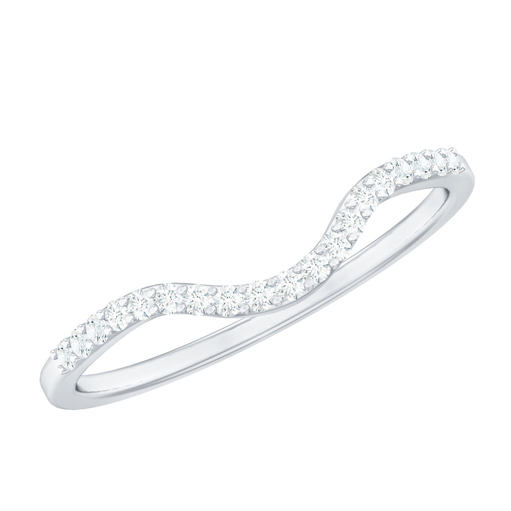 Diamond Ring Enhancer – Curved Diamond Band with Round Brilliant Cut Diamonds