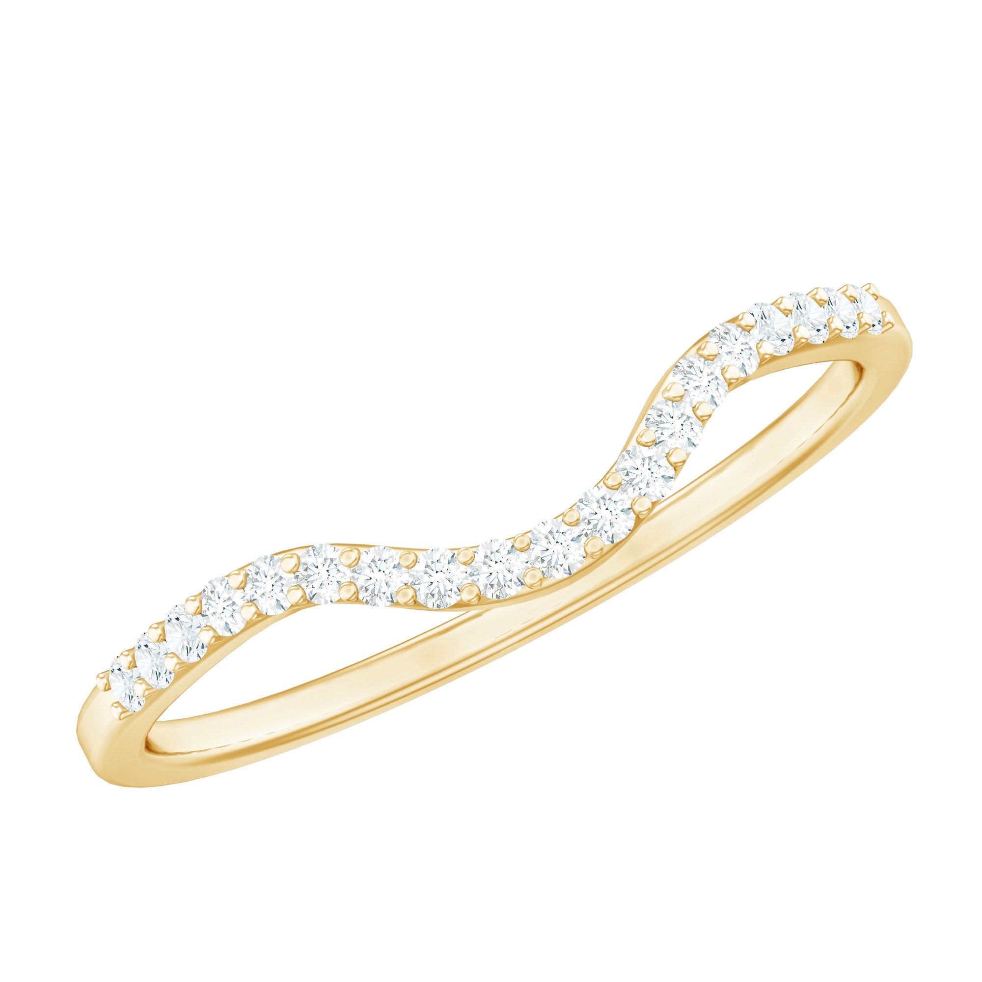 Diamond Ring Enhancer – Curved Diamond Band with Round Brilliant Cut Diamonds