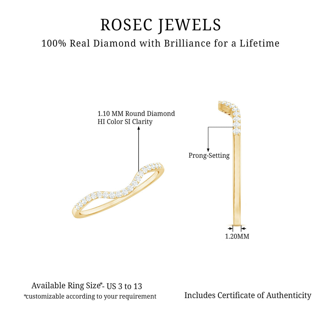 Diamond Ring Enhancer – Curved Diamond Band with Round Brilliant Cut Diamonds