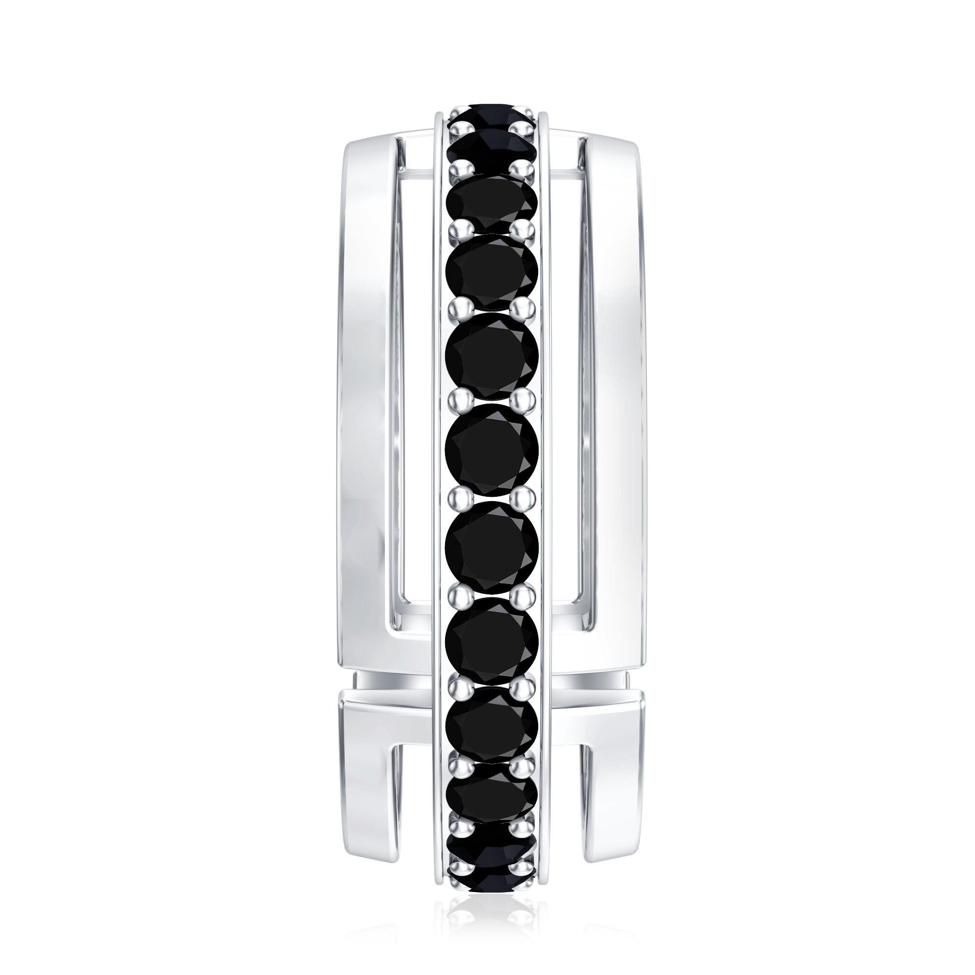 Black Diamond Wedding Band – Lab Created Durable Men's Ring with Prong Setting