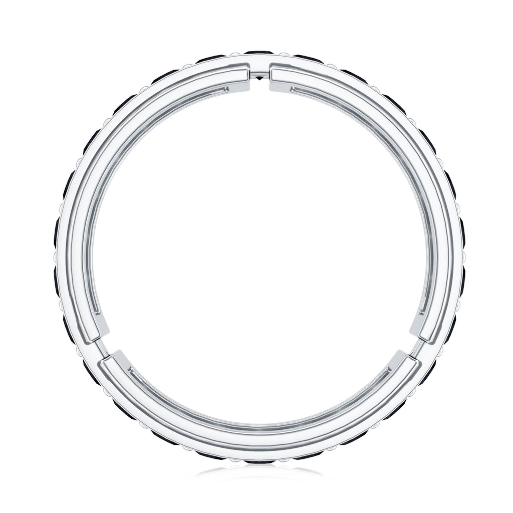 Black Diamond Wedding Band – Lab Created Durable Men's Ring with Prong Setting