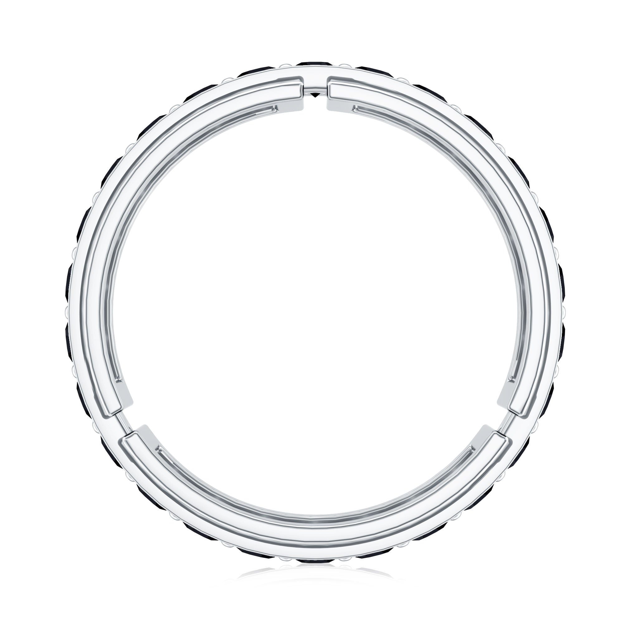 Black Diamond Wedding Band – Lab Created Durable Men's Ring with Prong Setting