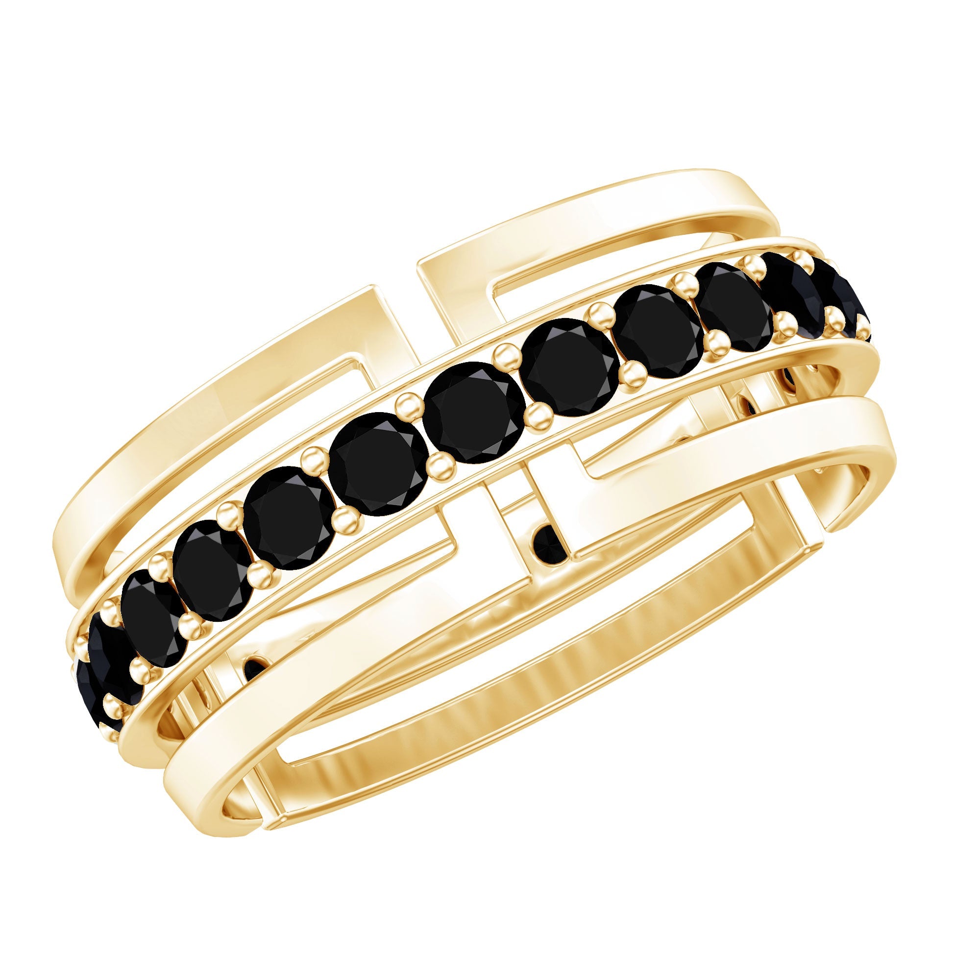 Black Diamond Wedding Band – Lab Created Durable Men's Ring with Prong Setting