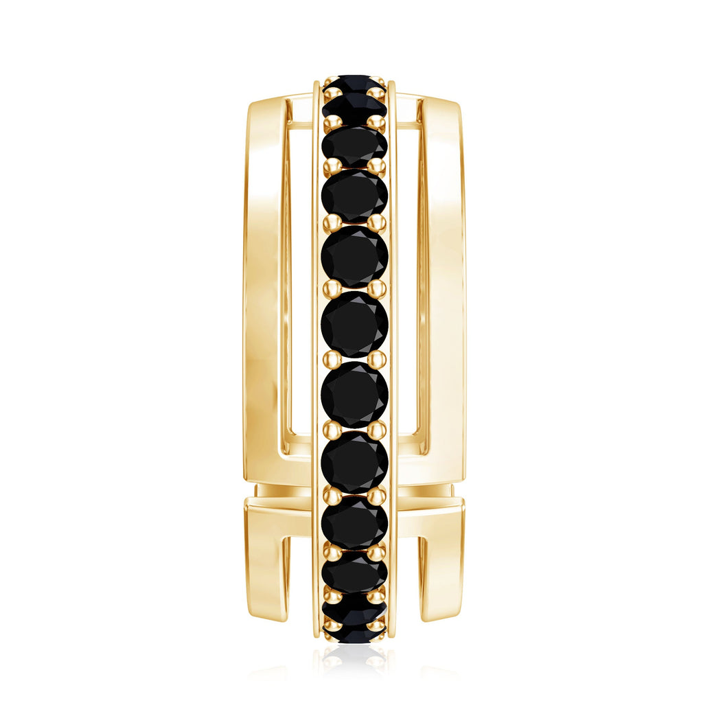 Black Diamond Wedding Band – Lab Created Durable Men's Ring with Prong Setting