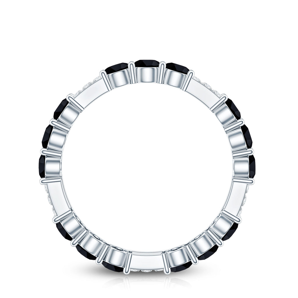 Certified Lab Grown Black and White Diamond Wedding Eternity Ring