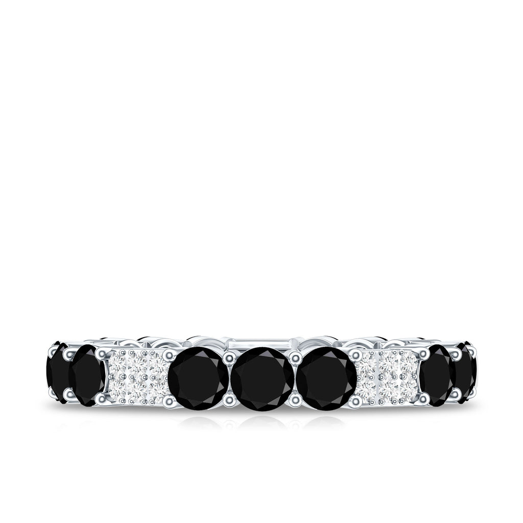 Certified Lab Grown Black and White Diamond Wedding Eternity Ring