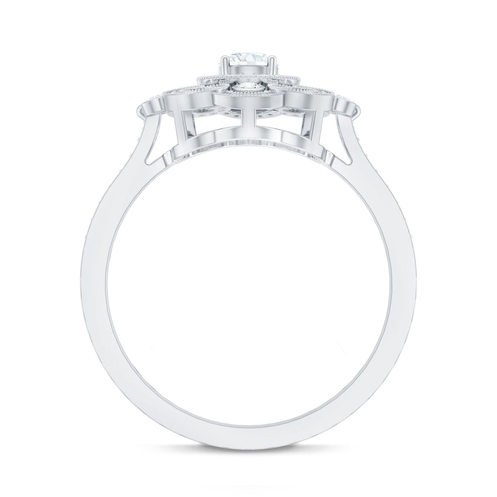 Moissanite Engagement Ring – Certified Vintage Style Jewelry With Sparkling Stone